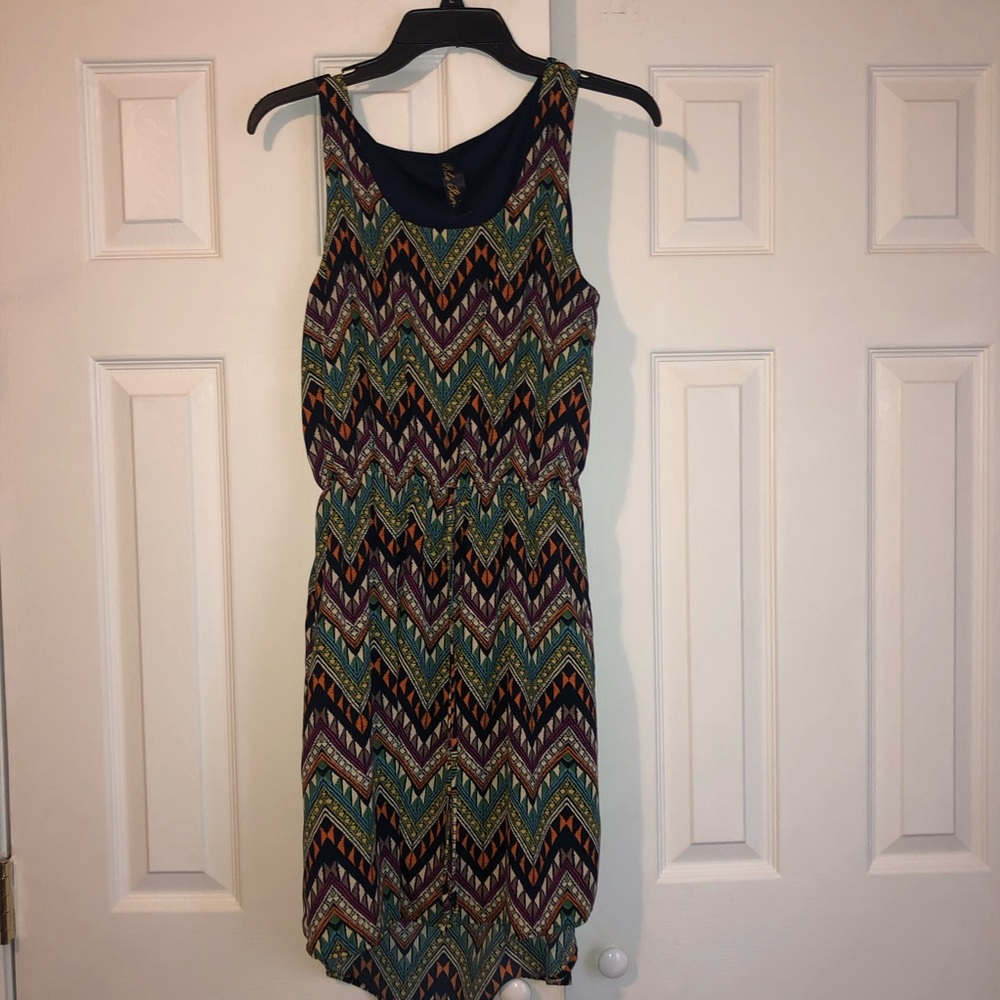 Blue Rain Dress with elastic waist. Size Small